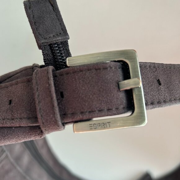 Esprit Suede Hobo Shoulder Bag, Adjustable Strap in Dark Brown - Picture 6 of 12